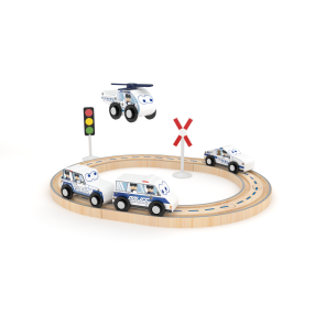 Hrací set s kolejemi - policie 16 ks