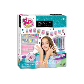 Stylová sada Nail Art s třpytkami a samolepkami