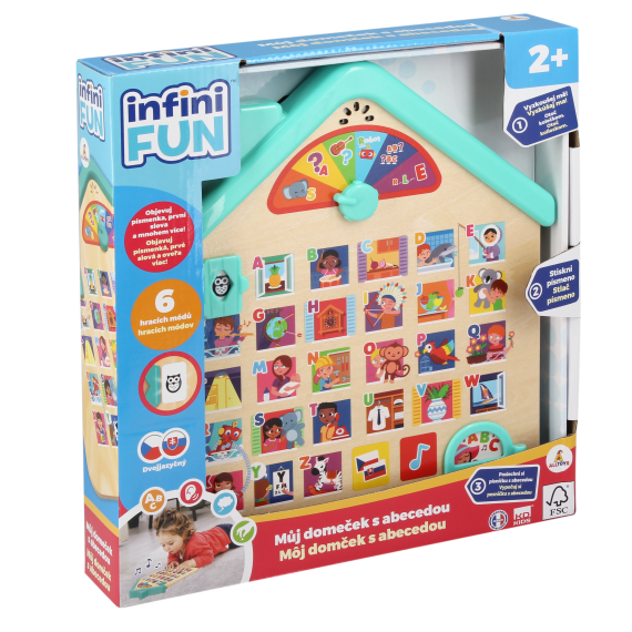 Infini FUN Domeček dřevěný s abecedou                    