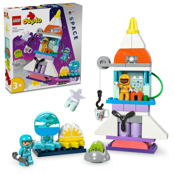 LEGO® DUPLO® 10422 Vesmírné dobrodružství s raketoplánem 3 v 1                    