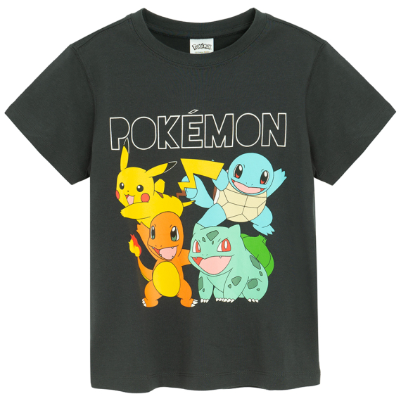 Tričko s krátkým rukávem Pokémoni -antracitové                    
